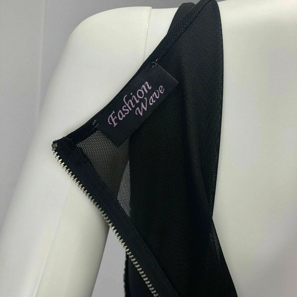 Fashion Wave Women's Size 8 Black Bodycon Dress - Picture 7 of 7